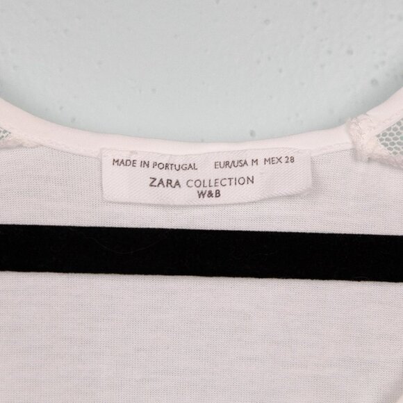 Zara woman print white shirt-M - Picture 3 of 4